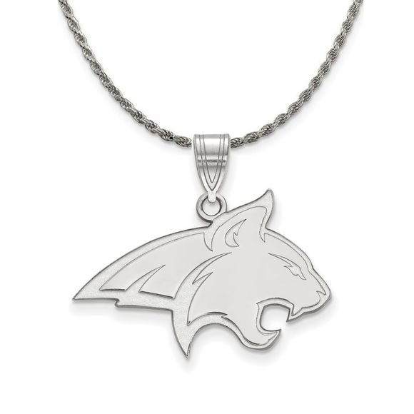 Sterling Silver Montana State Lg Logo Pendant Necklace - 22...